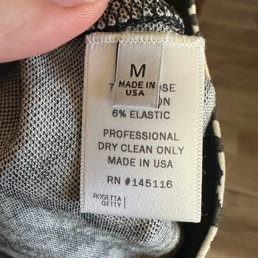 Rosetta Getty Printed Black & White Stretchy Flare Bell Bottom Pants Size Medium - Picture 5 of 6